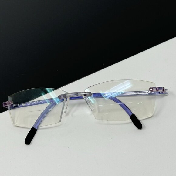 Eyephorics Eyeglasses  Purple Swiss Rimless Frame Only  Read - Picture 13 of 13